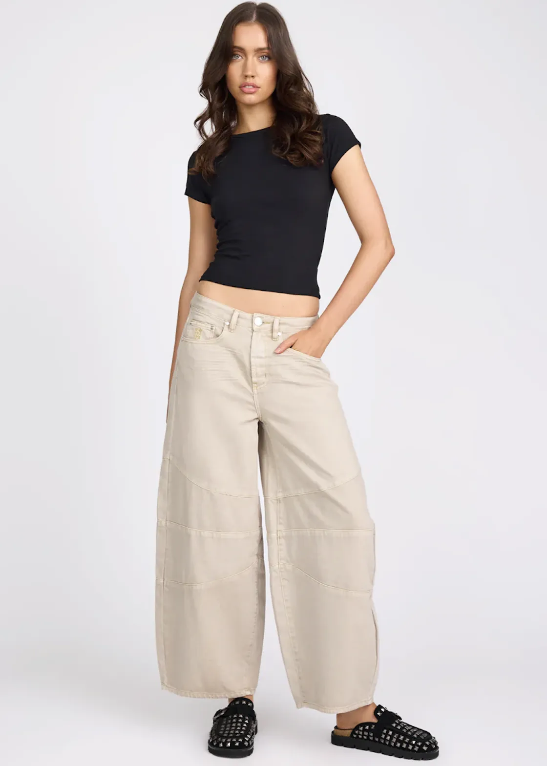 ONE TEASPOON Dove Barrel Mid Waist Denim Jeans - Stone
