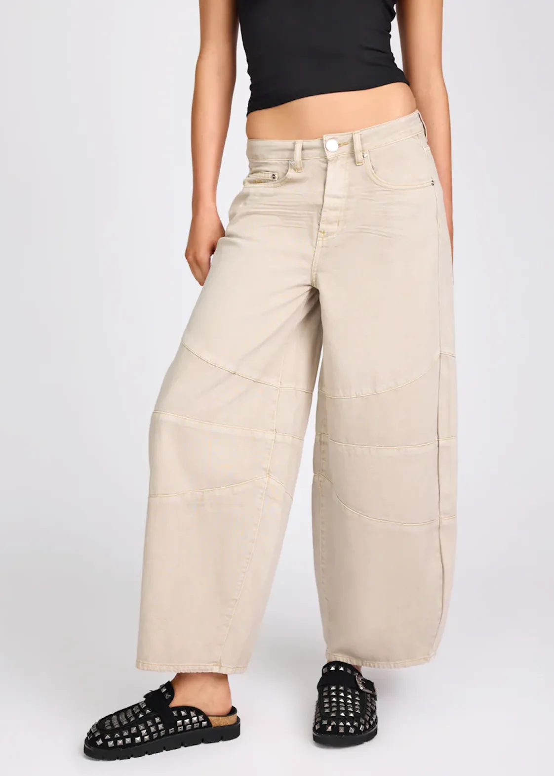 ONE TEASPOON Dove Barrel Mid Waist Denim Jeans - Stone