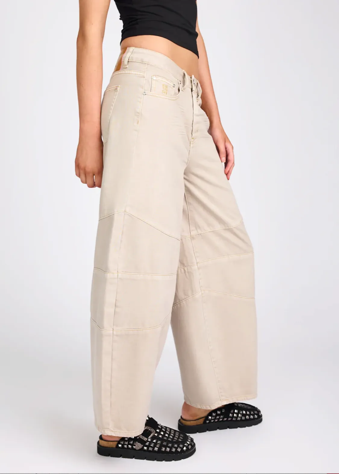 ONE TEASPOON Dove Barrel Mid Waist Denim Jeans - Stone
