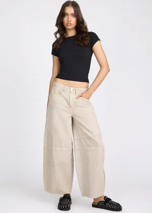 ONE TEASPOON Dove Barrel Mid Waist Denim Jeans - Stone