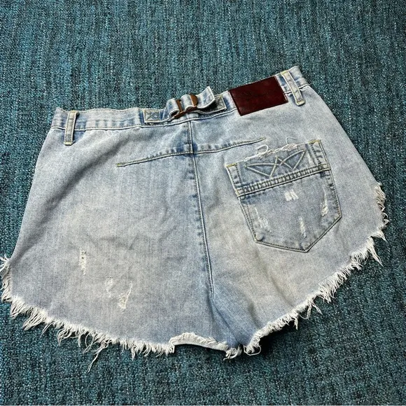One Teaspoon Le Wolves Distressed Denim Shorts