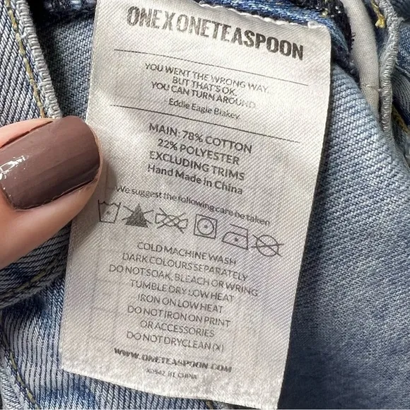 One Teaspoon Le Wolves Distressed Denim Shorts