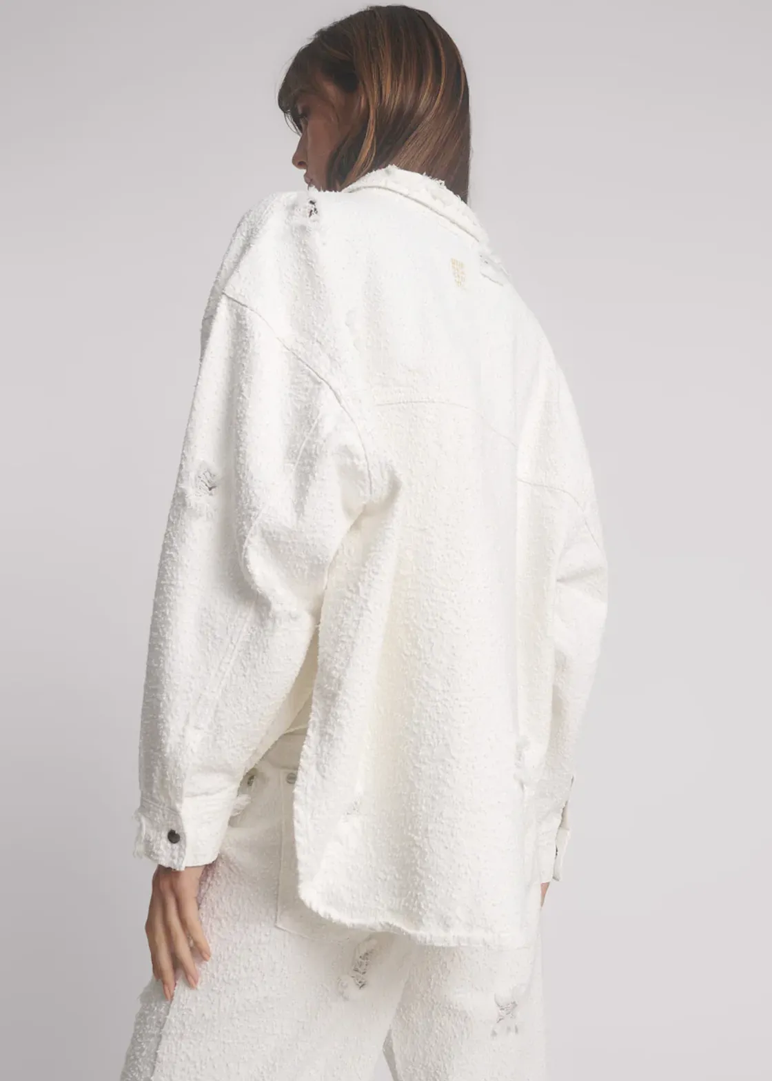ONE TEASPOON Textured Daria Denim Shacket - White