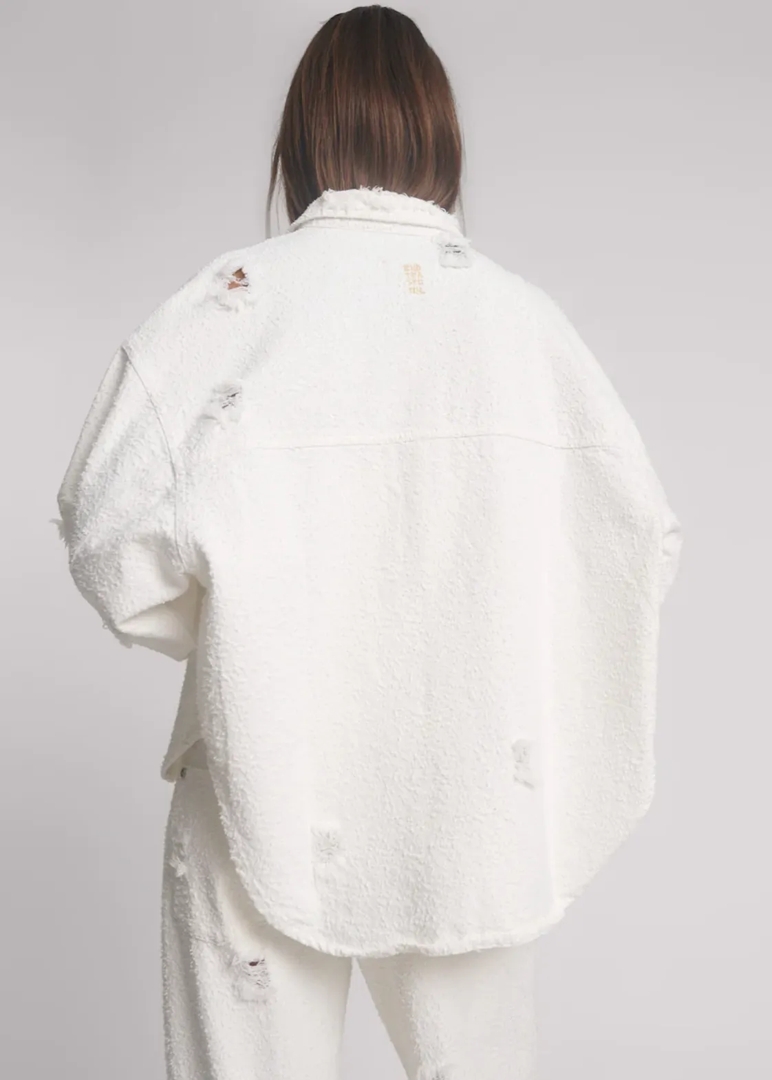 ONE TEASPOON Textured Daria Denim Shacket - White