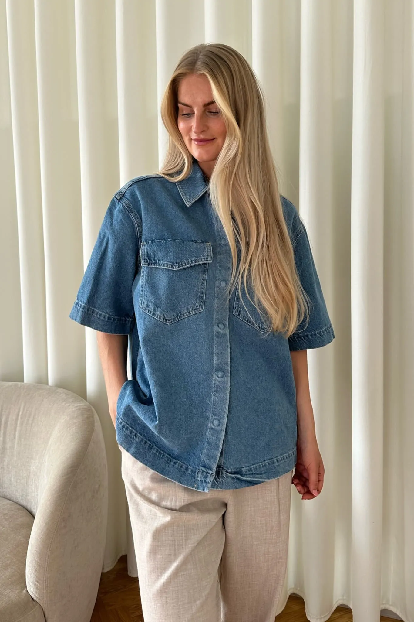 ONLSophie Oversized Skjorte - Lyseblå Denim