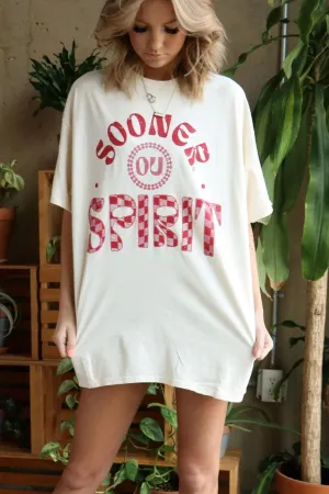 OU Sooners Spirit Thrifted Tee in Off White