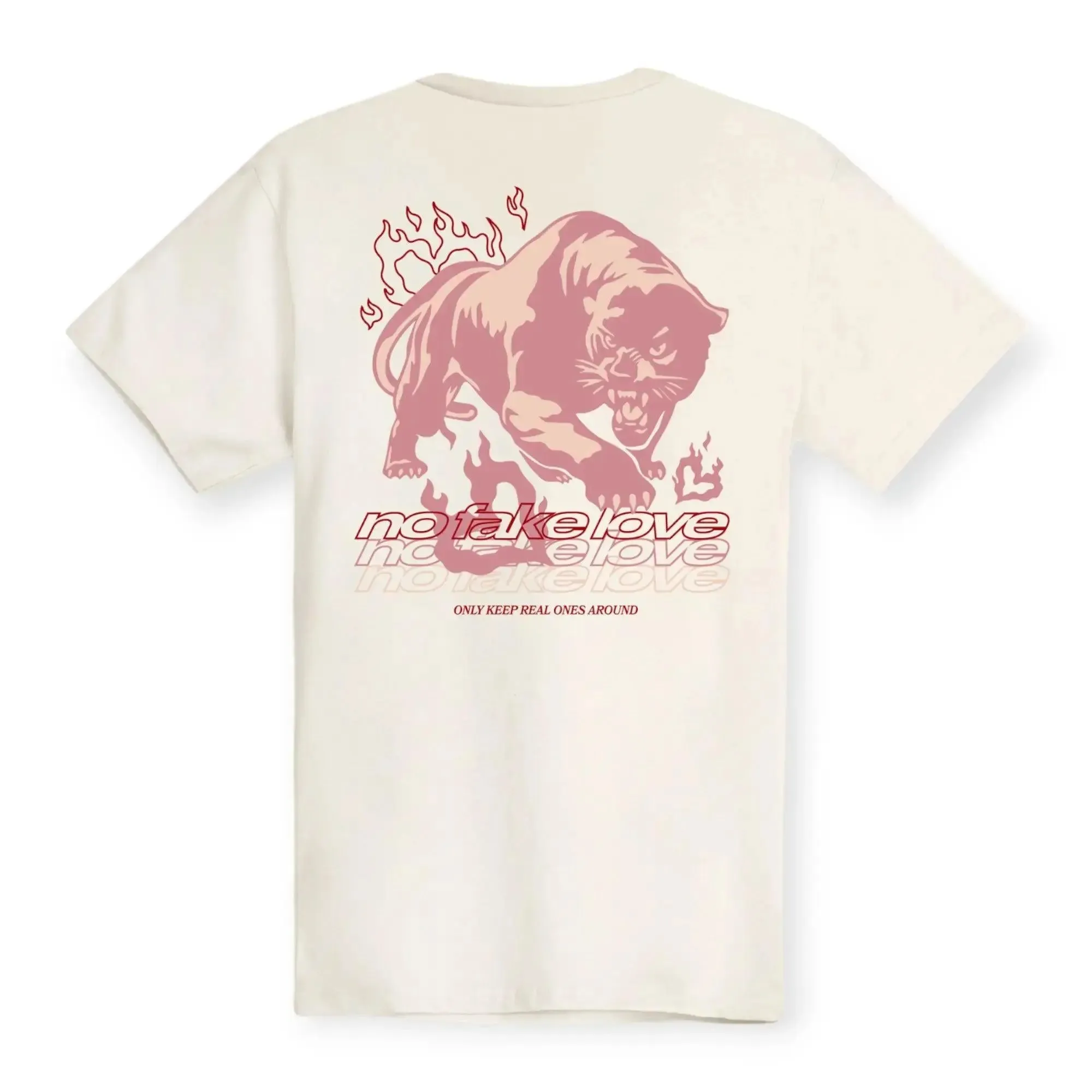 Outrank Brand Men No Fake Love T-shirt (Vintage White)