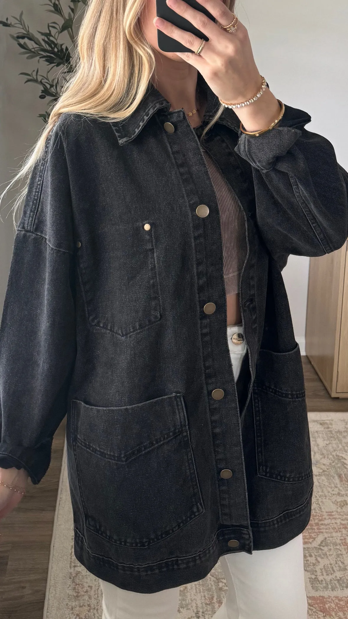 Oversized Denim Jacket / Black