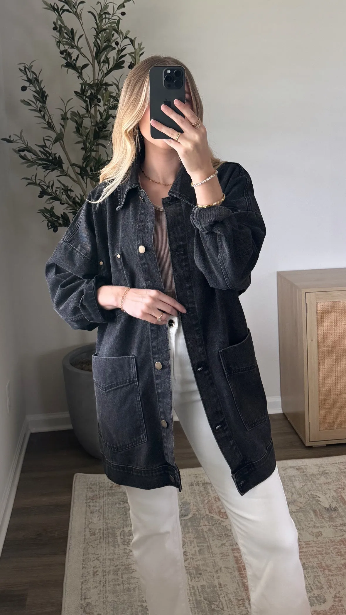 Oversized Denim Jacket / Black