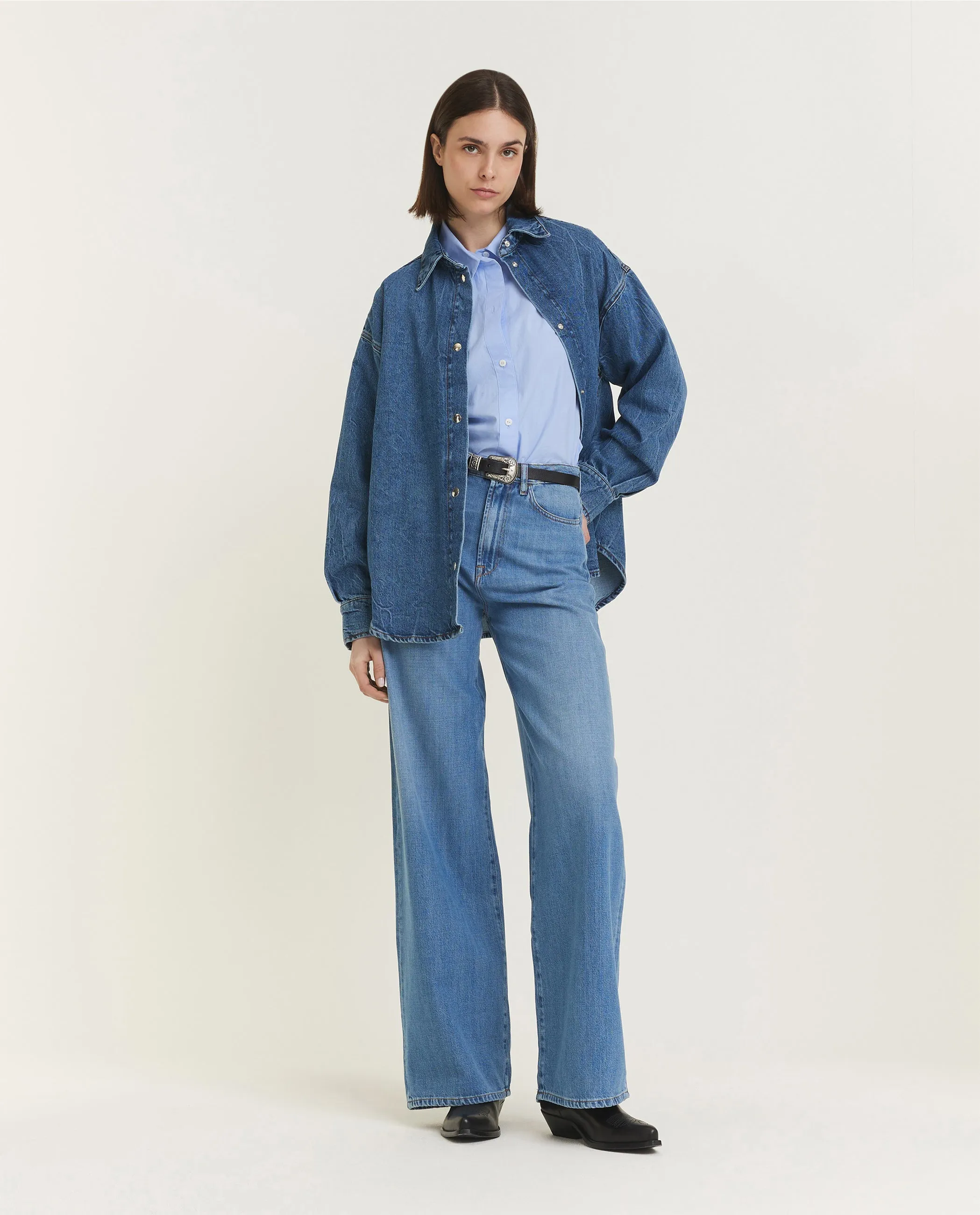 Oversized Denim Shirt - Blauw