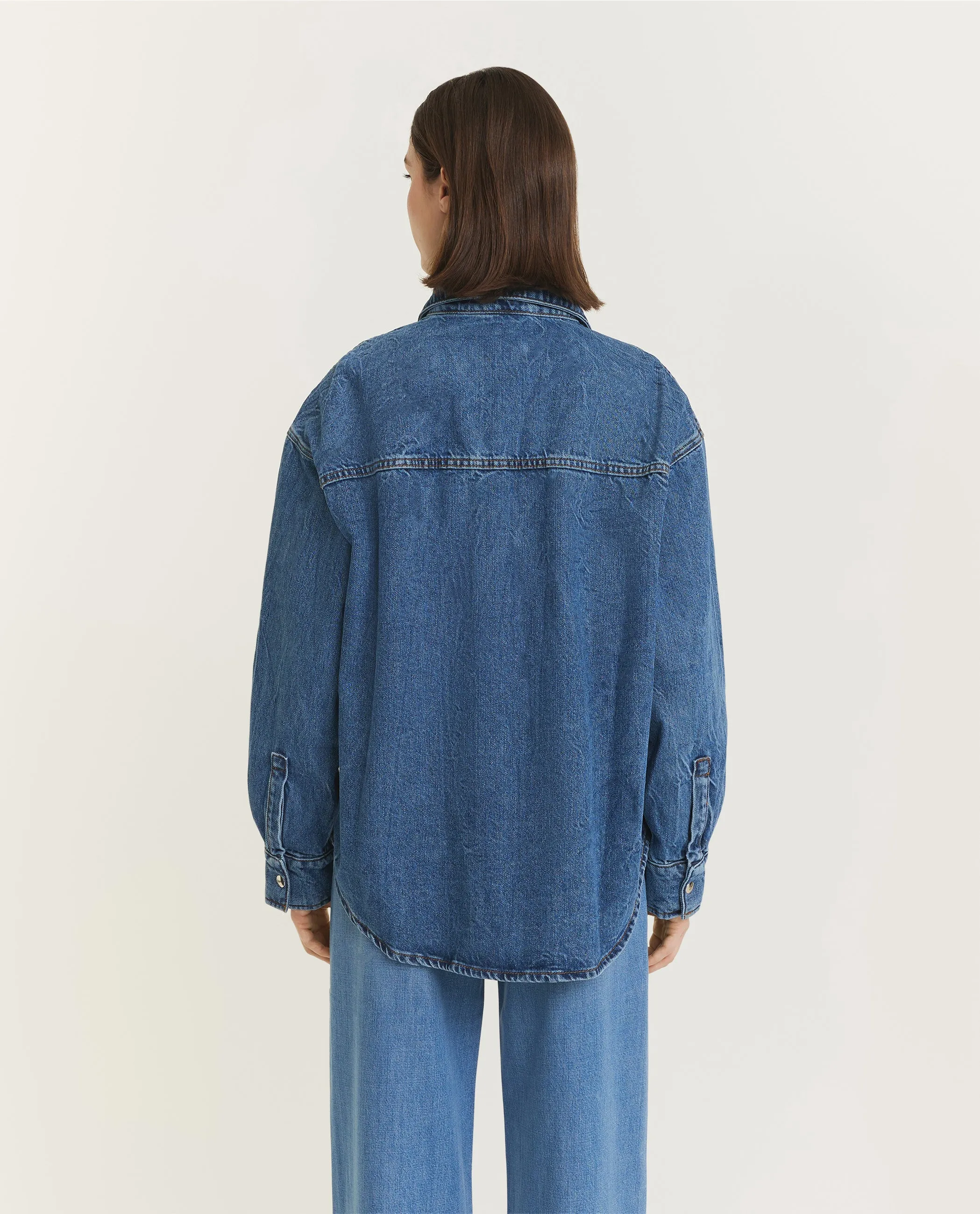 Oversized Denim Shirt - Blauw