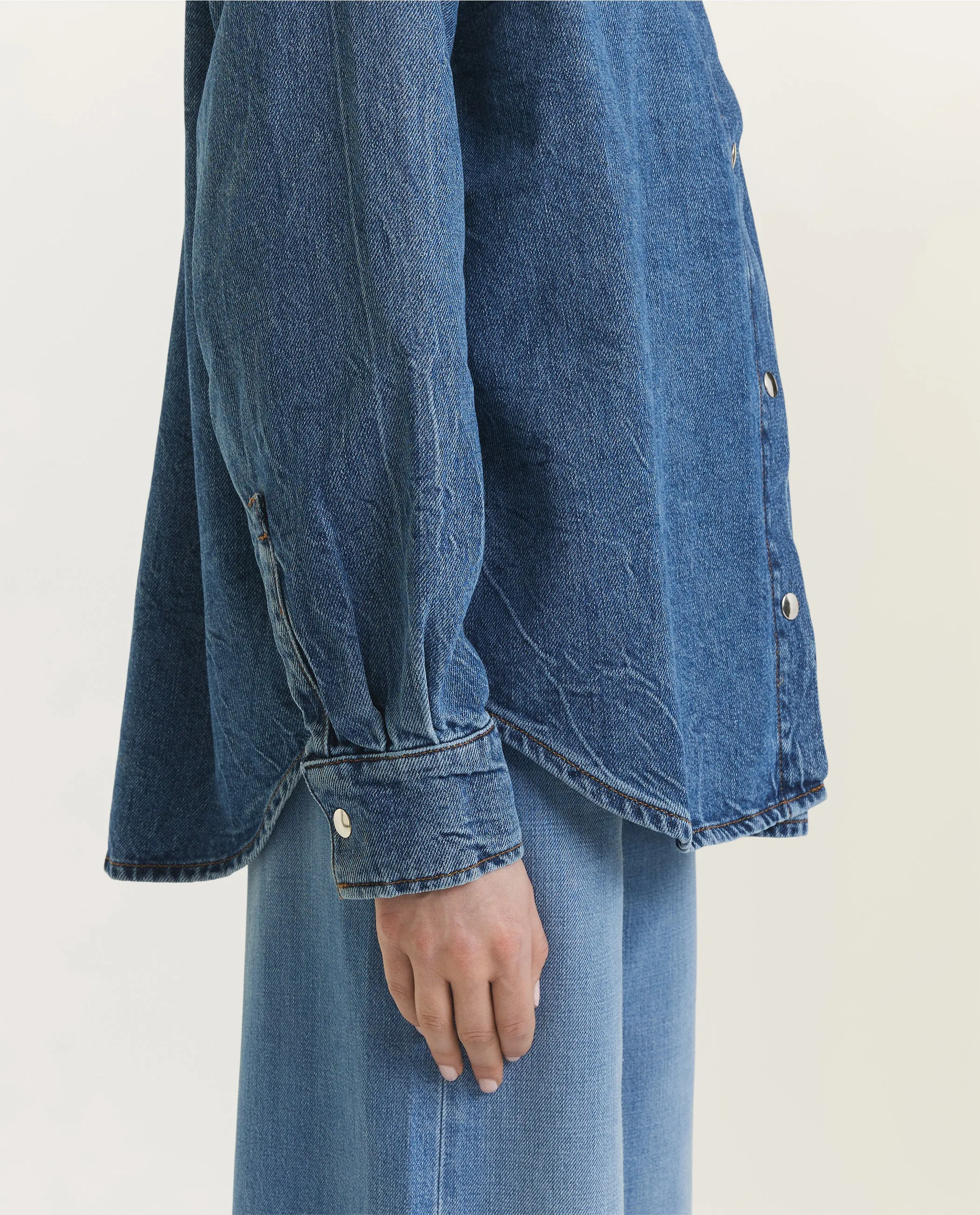 Oversized Denim Shirt - Blauw