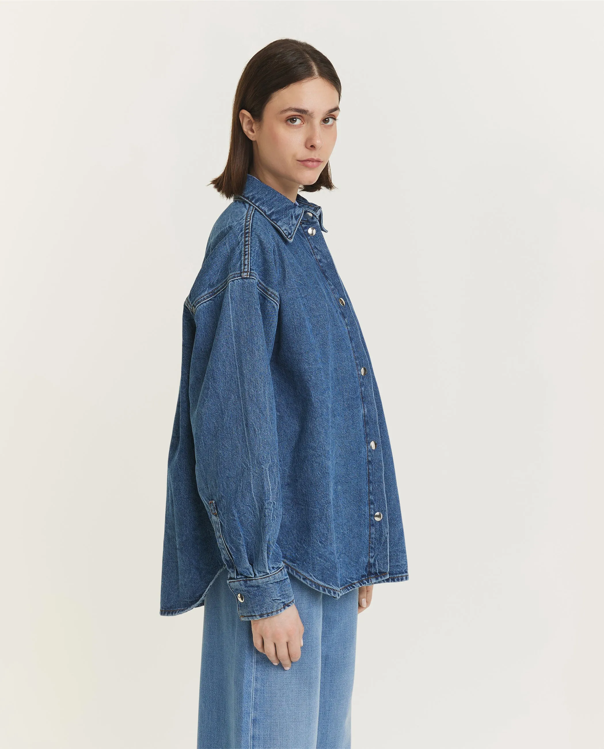 Oversized Denim Shirt - Blauw