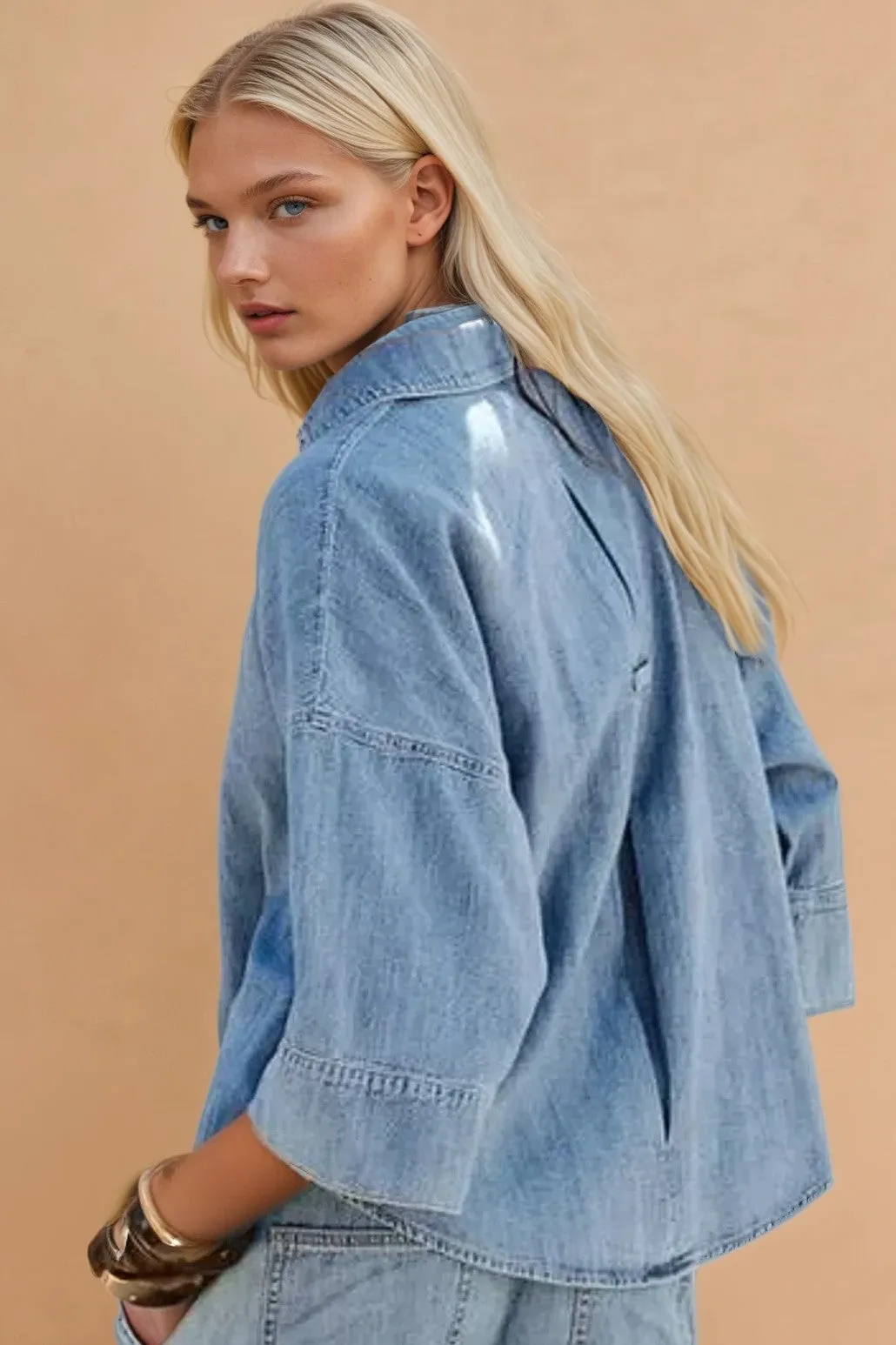 OVERSIZED DENIM SHIRTING W1514TIA
