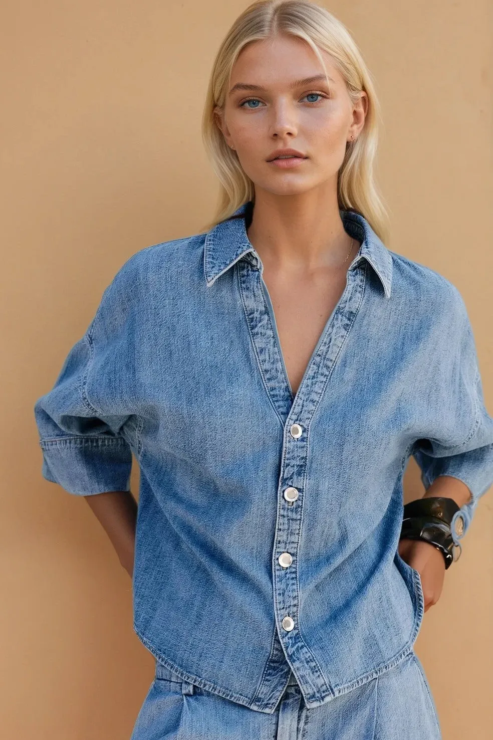 OVERSIZED DENIM SHIRTING W1514TIA
