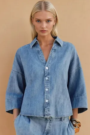 OVERSIZED DENIM SHIRTING W1514TIA