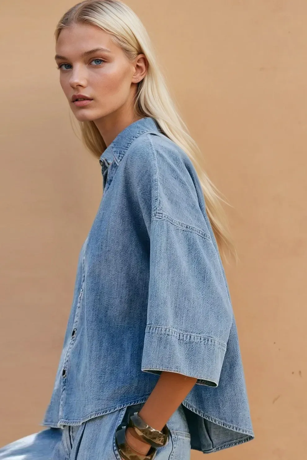 OVERSIZED DENIM SHIRTING W1514TIA