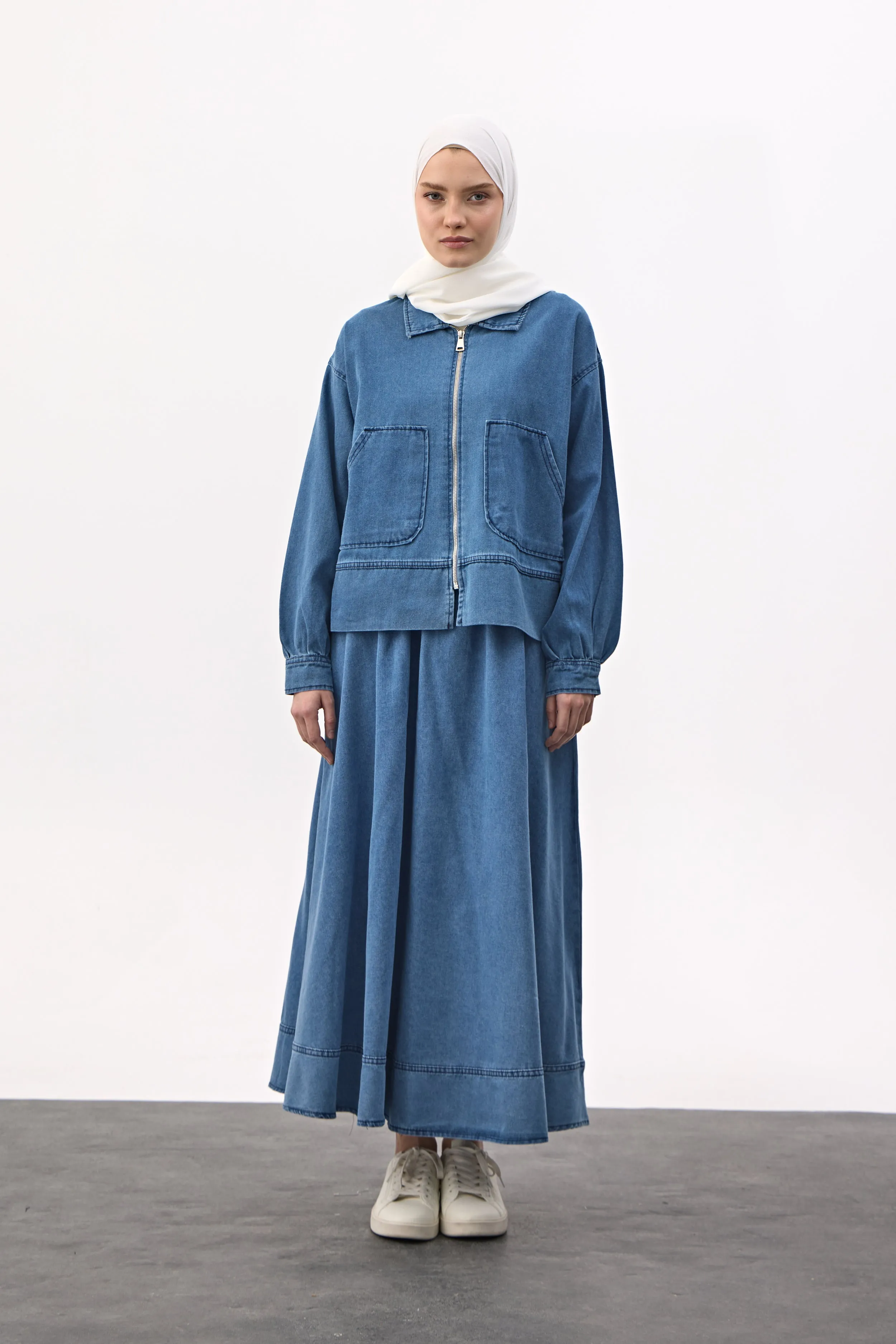 Oversized denim twinset