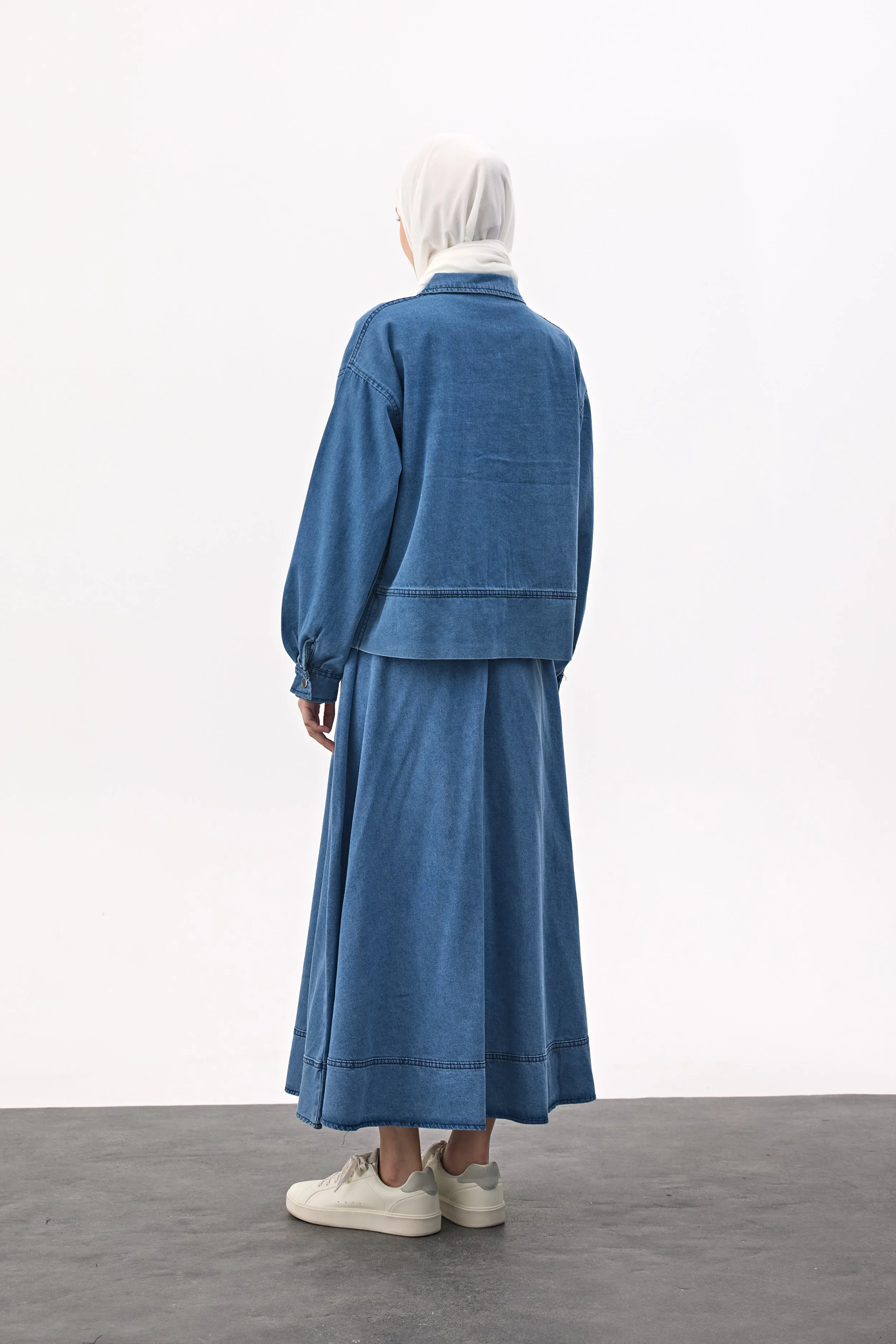 Oversized denim twinset