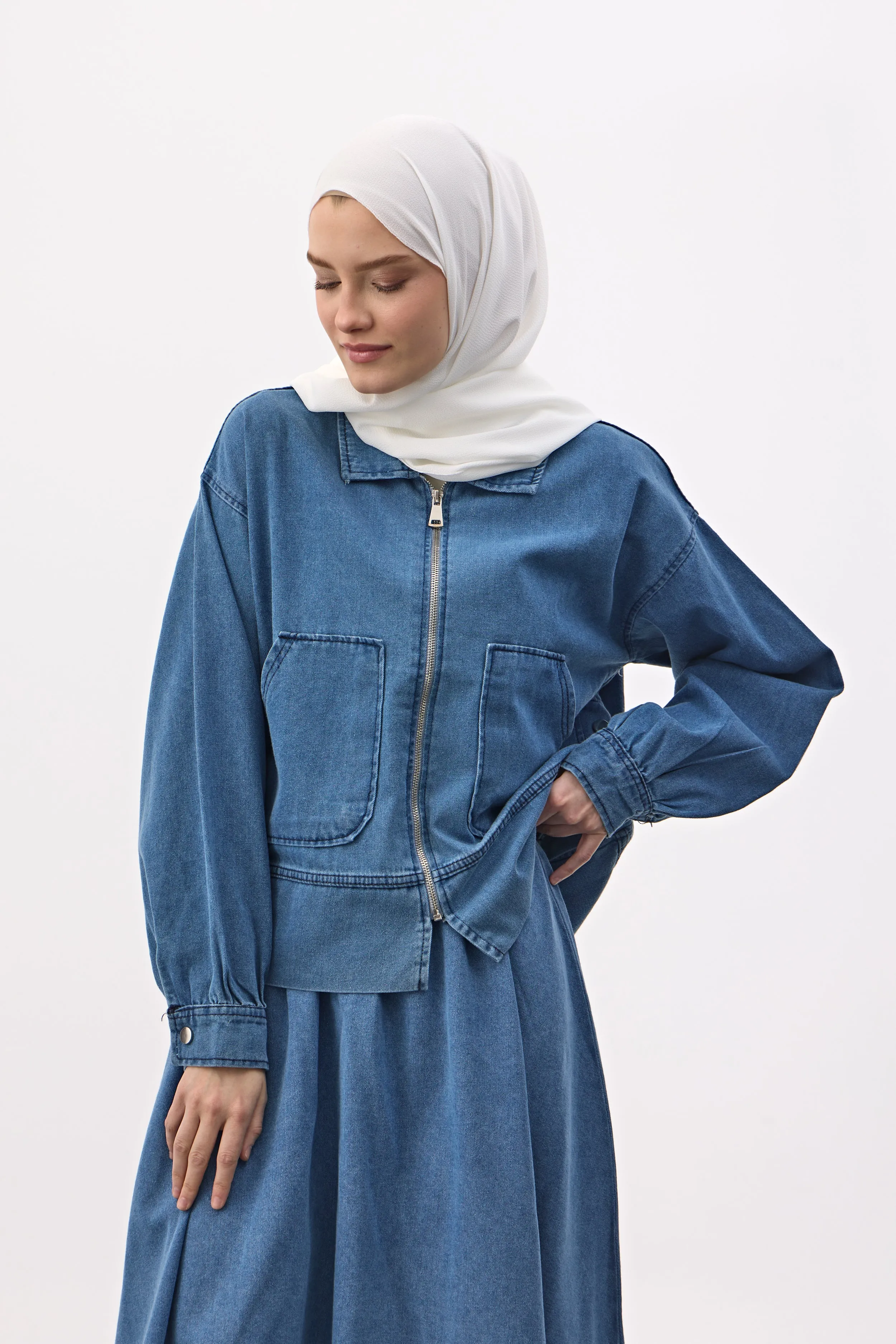 Oversized denim twinset