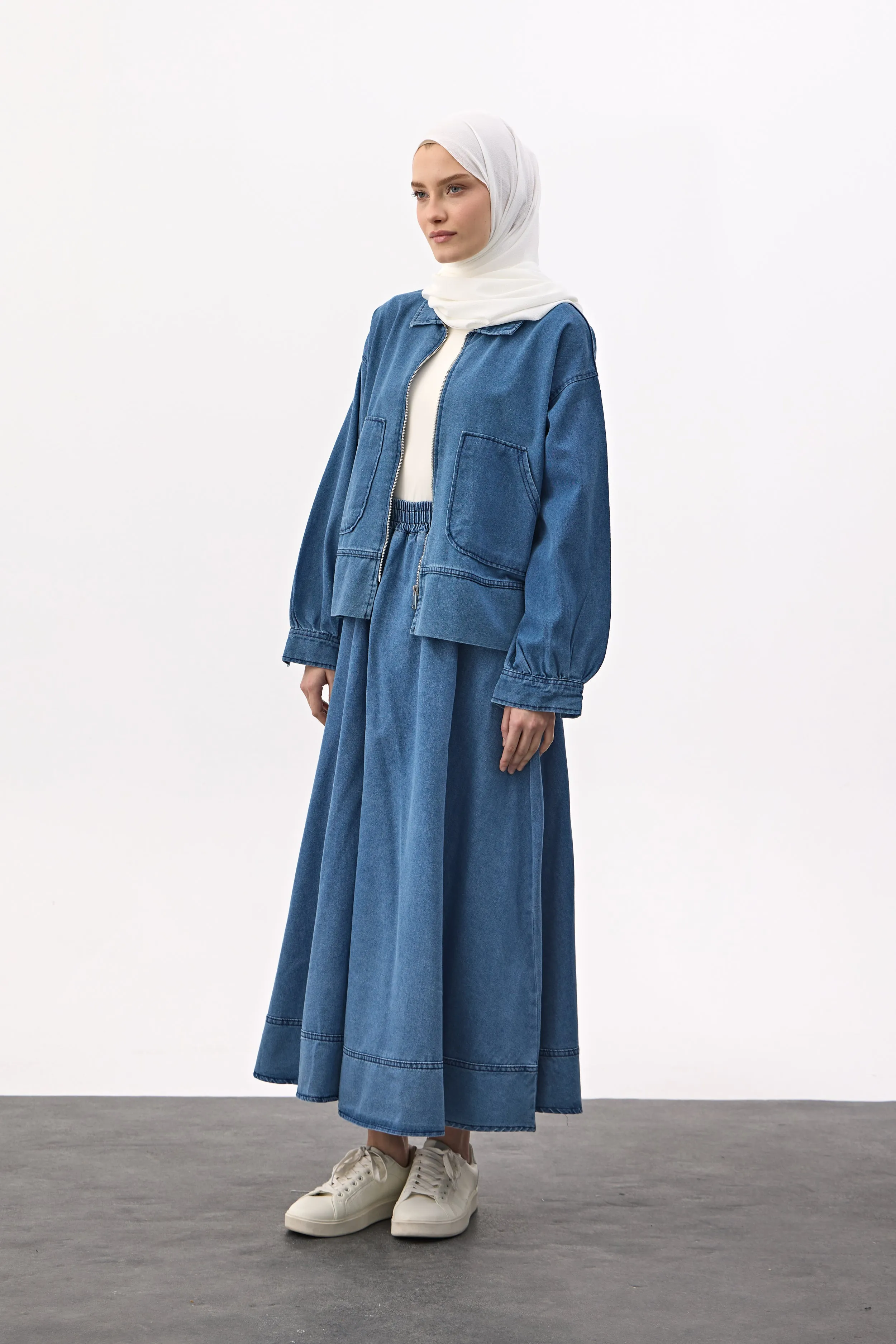 Oversized denim twinset