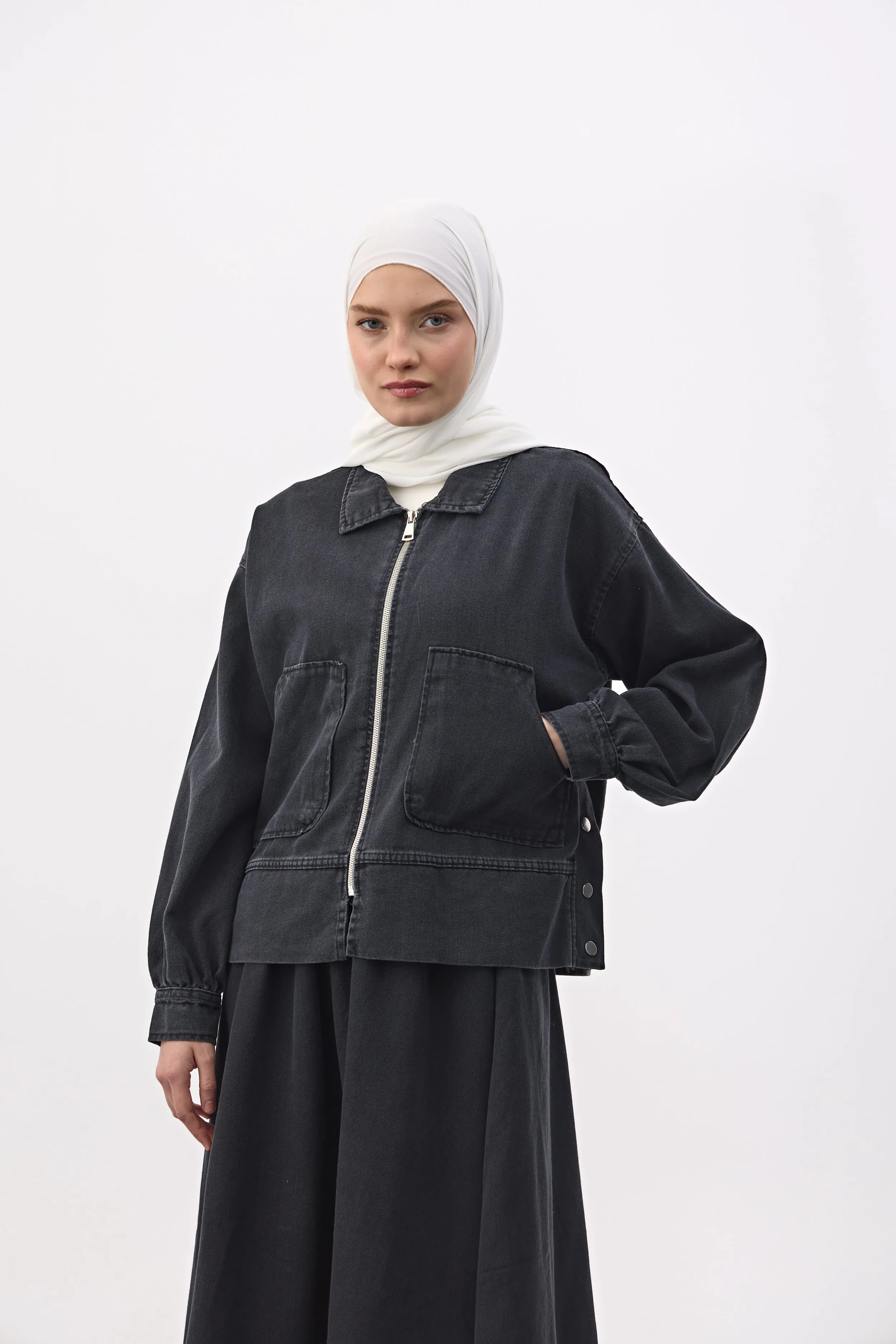 Oversized denim twinset