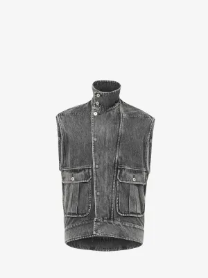 OVERSIZED SLEEVELESS HIGH NECK JACKET