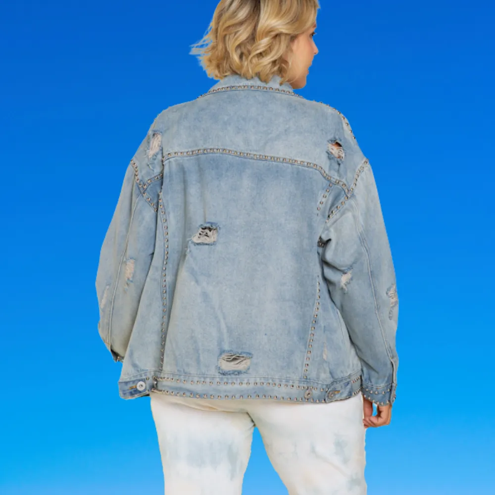 Oversized Studded Denim Jacket