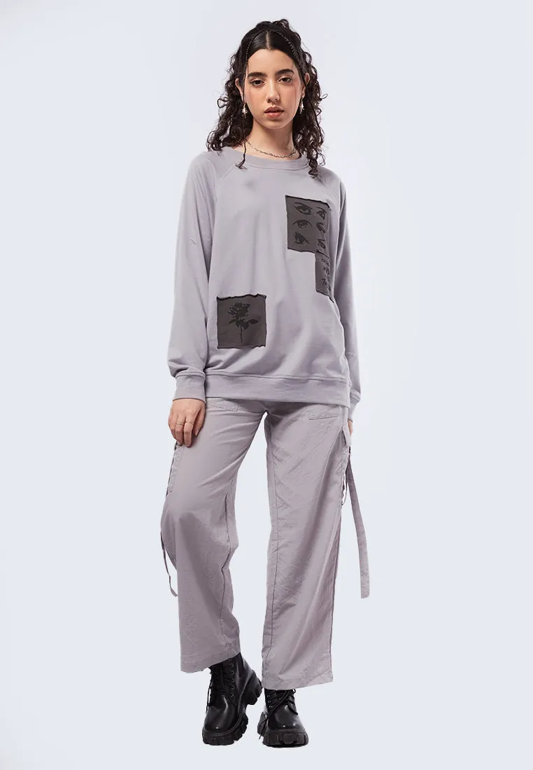 Oversized Sweatshirt with Patches