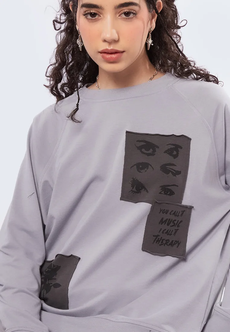 Oversized Sweatshirt with Patches