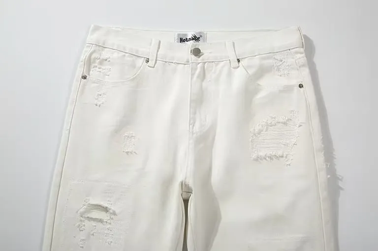 Oversized White Zip Denim