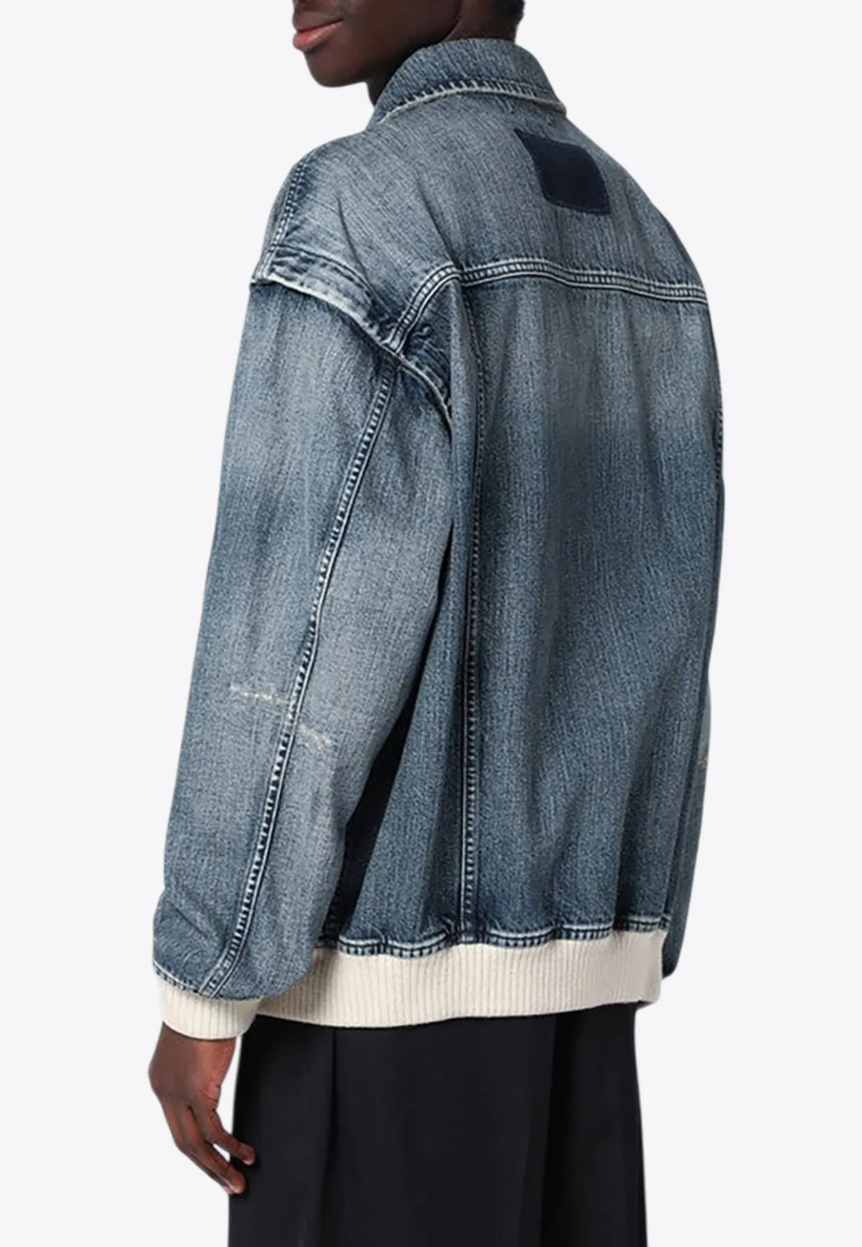Oversized Zip-Up Denim Jacket