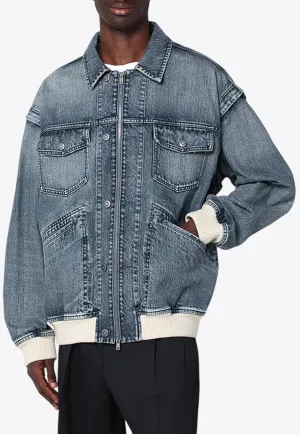 Oversized Zip-Up Denim Jacket