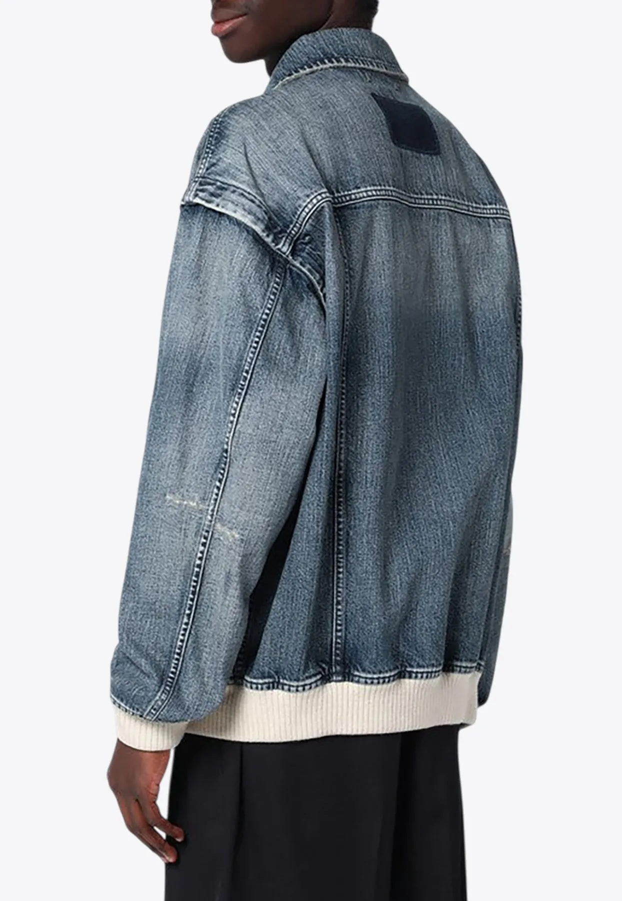 Oversized Zip-Up Denim Jacket