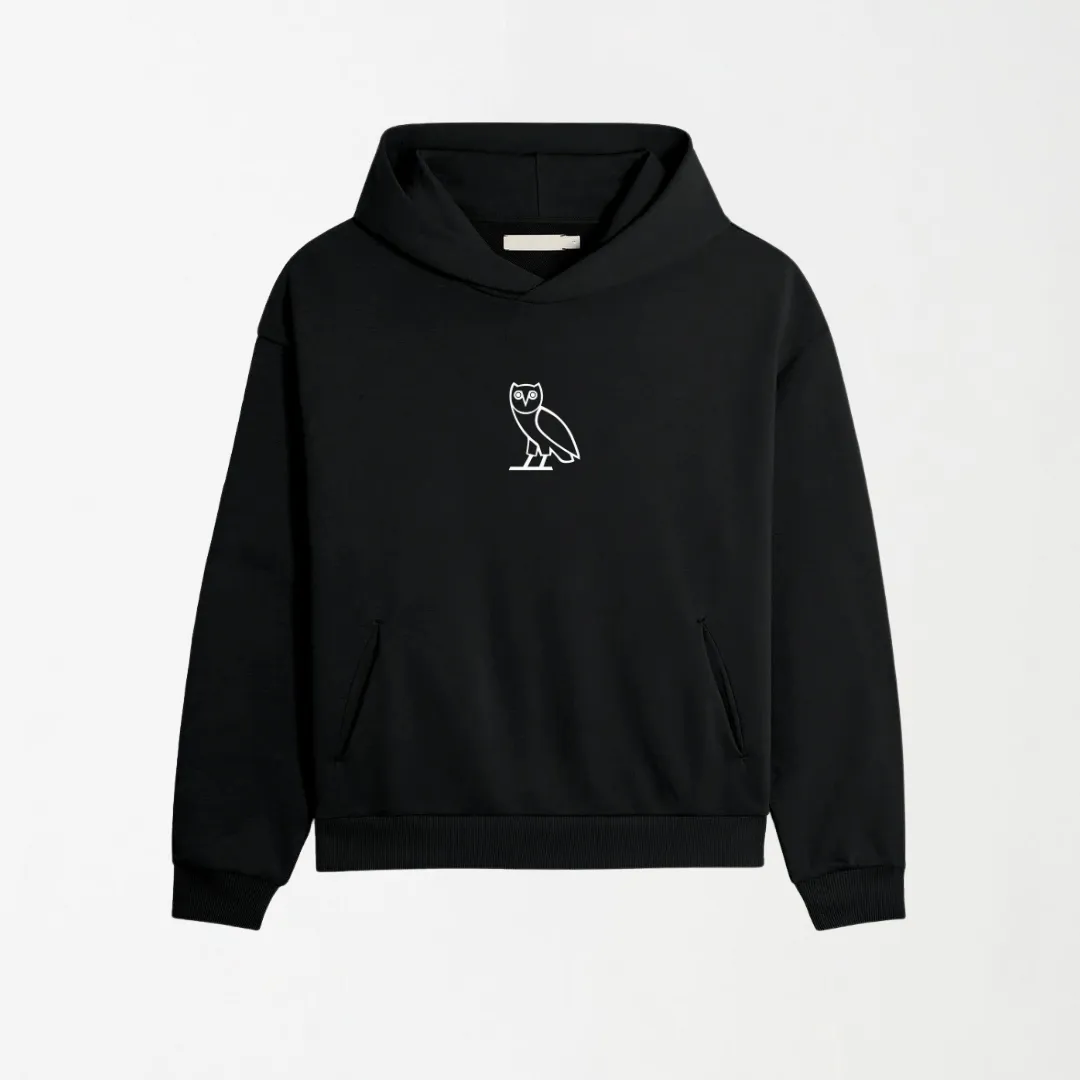 OVO (White Owl) - Black Graphic Hoodie