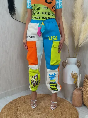 P9857P - FLEECE MULTI PRINT CARGO JOGGER