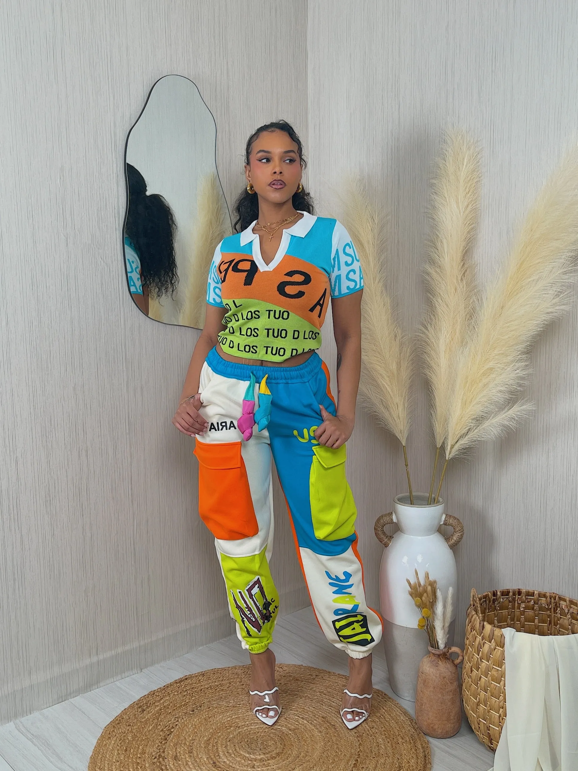 P9857P - FLEECE MULTI PRINT CARGO JOGGER