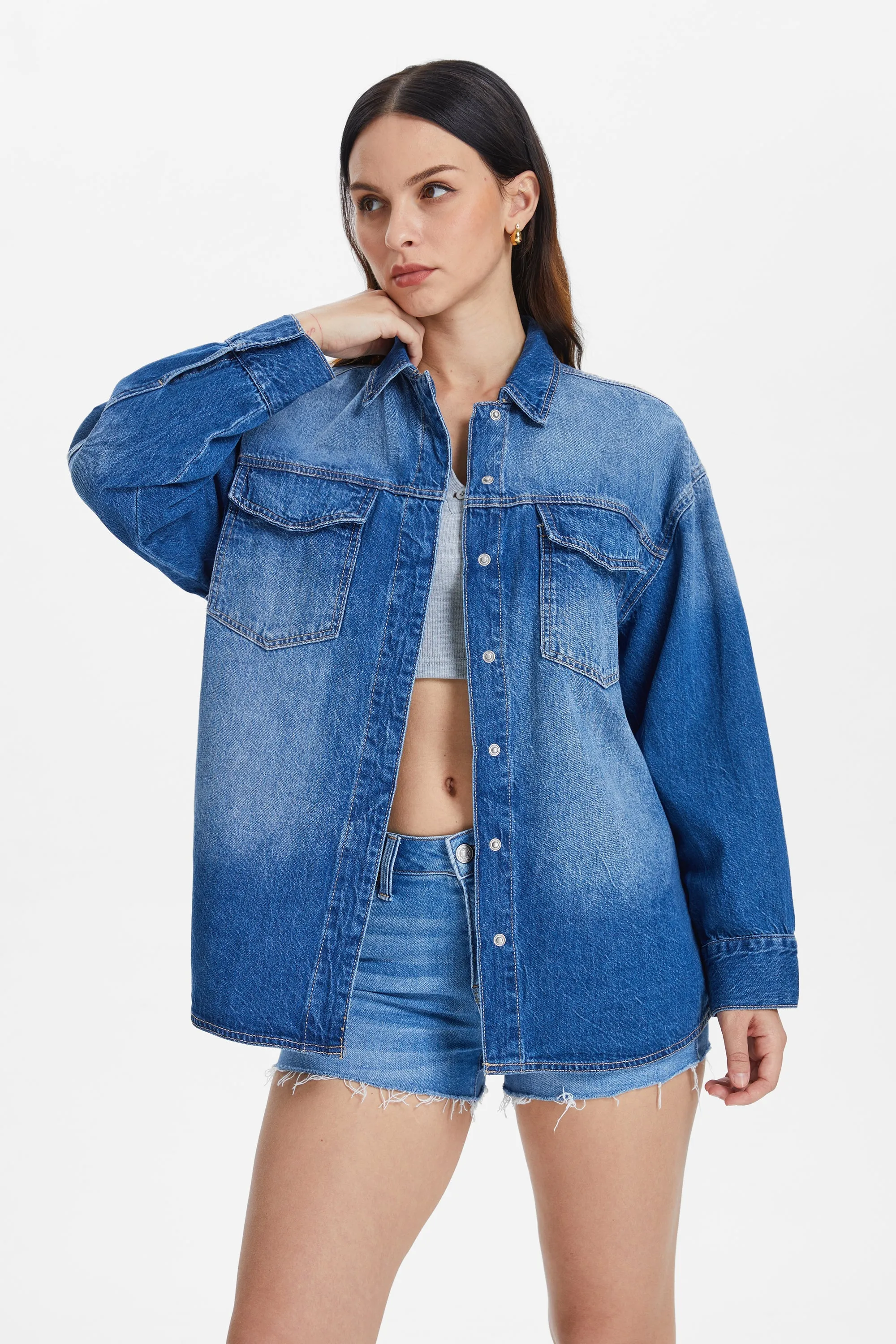 PAISLEIGH DENIM SHIRT JACKET