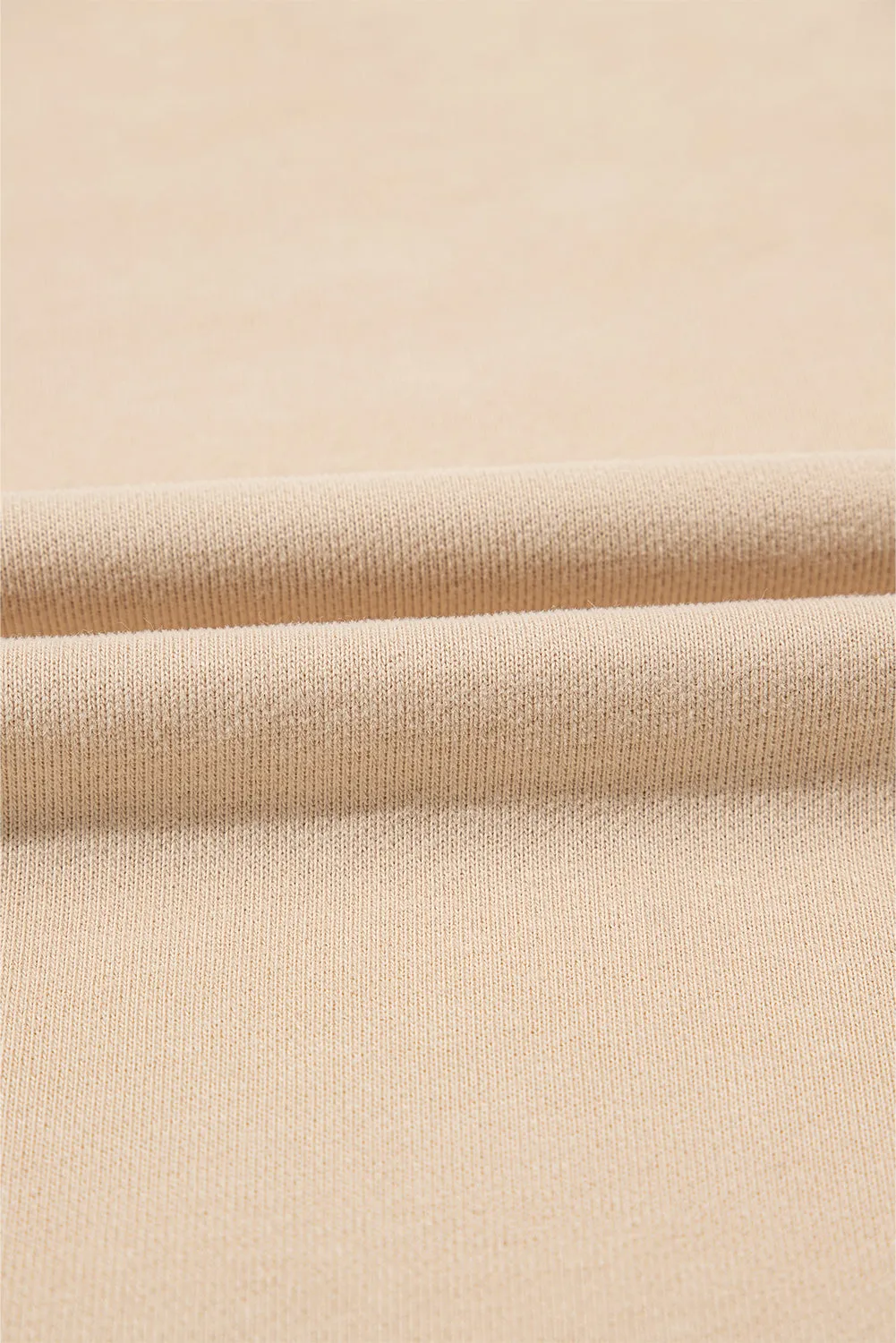 Parchment Solid Kangaroo Pocket Half Zipper Oversized Hoodie