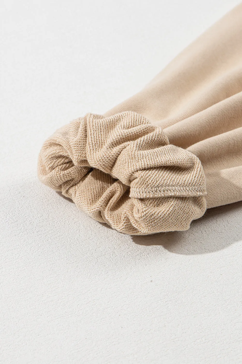 Parchment Solid Kangaroo Pocket Half Zipper Oversized Hoodie