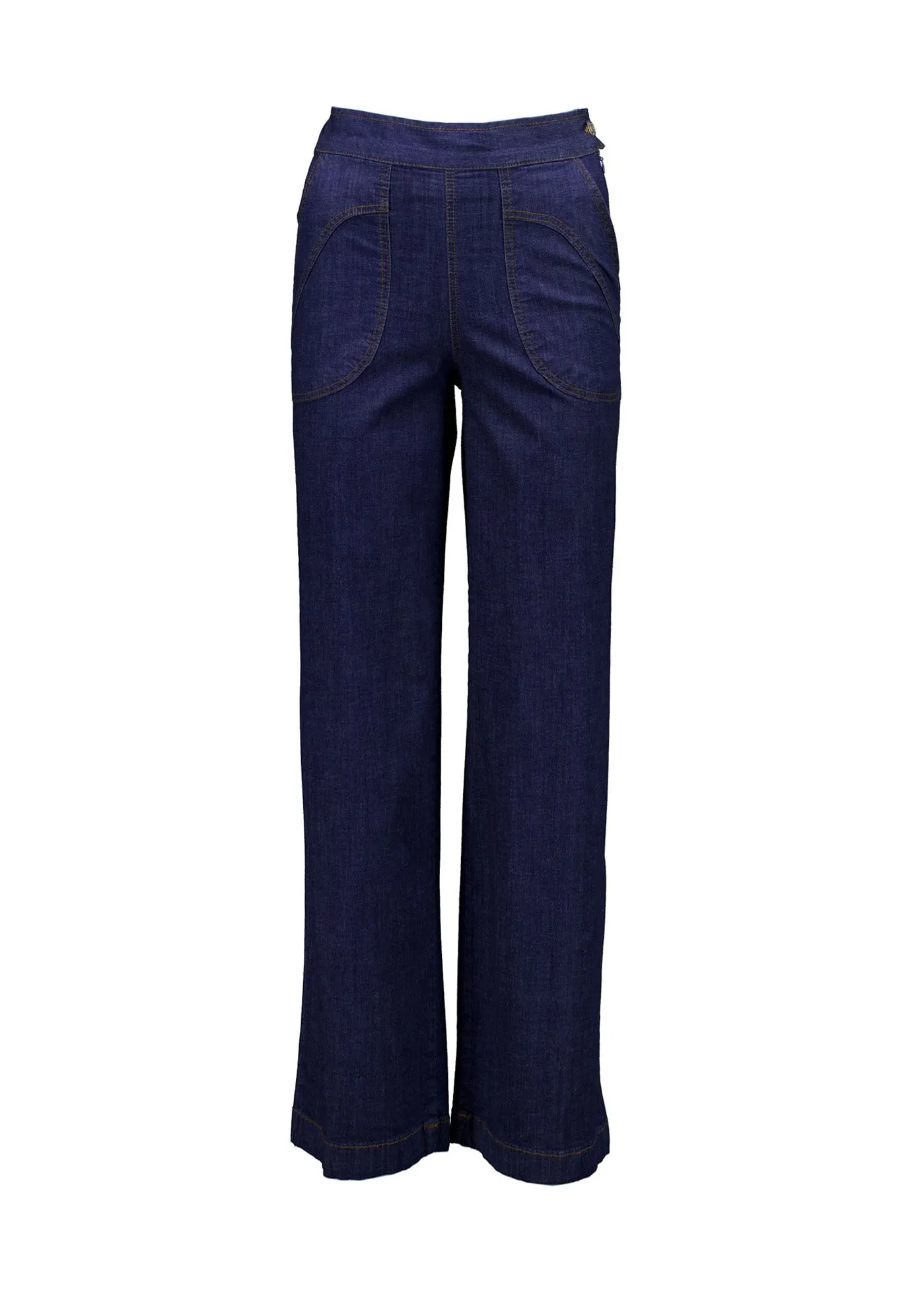 Peggy Ligera Pants Long Dark Wash in Summer Denim