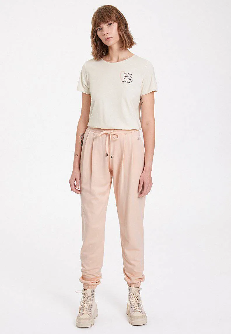 Pembe Basic Lastikli Paça Regular Fit Kadın Eşofman Altı ESSENTIALS CUFFED JOGGER