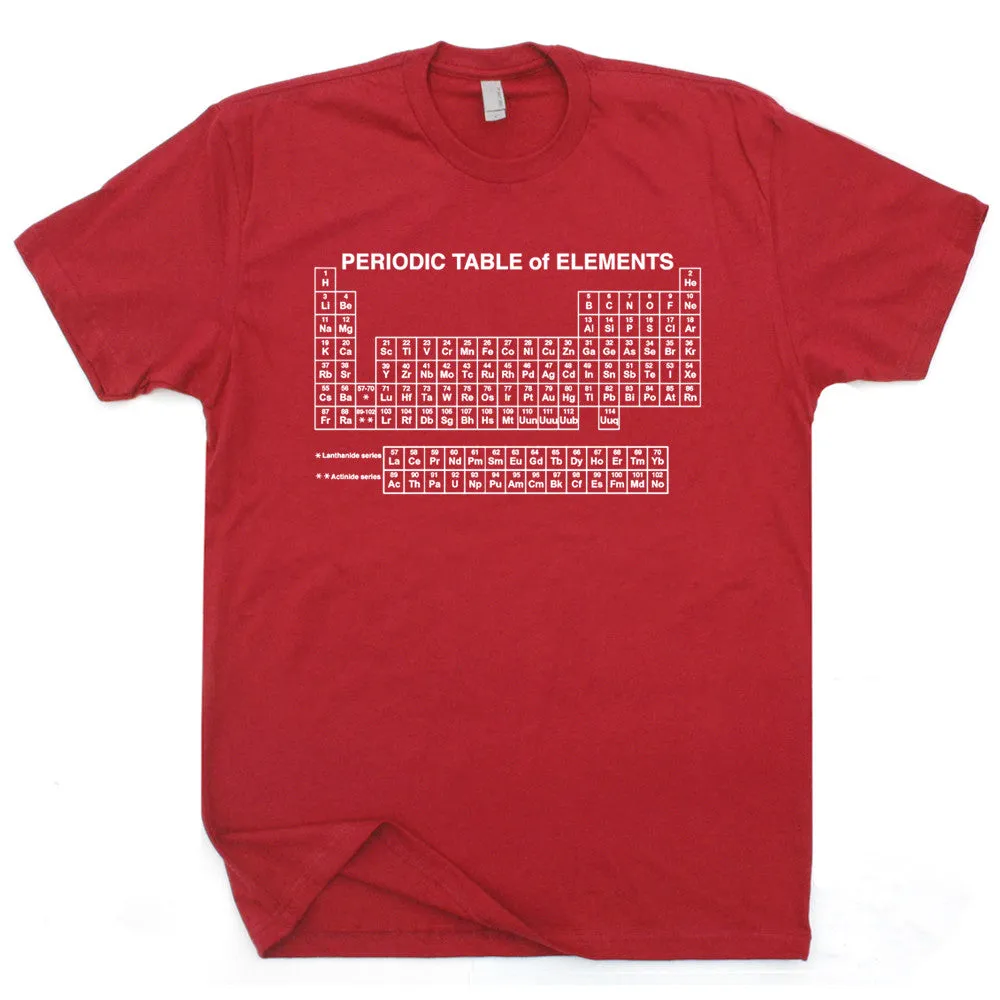 Periodic Chart T Shirt Periodic Table of Elements T Shirt Science Geek T Shirt