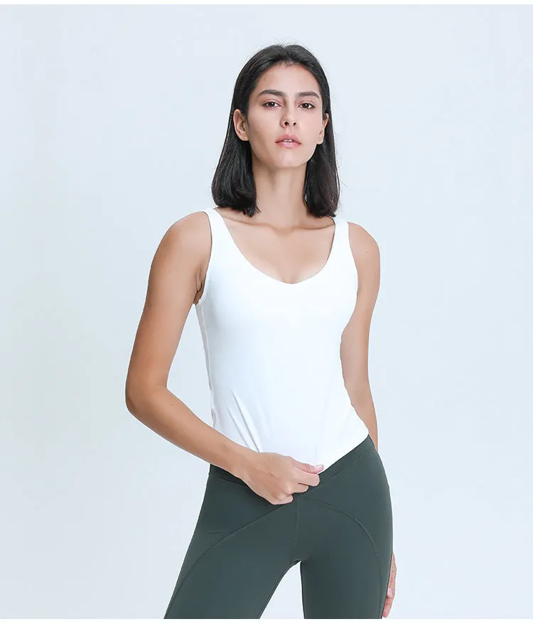 Phoebe V Neck Tank Bra Top (S-L)