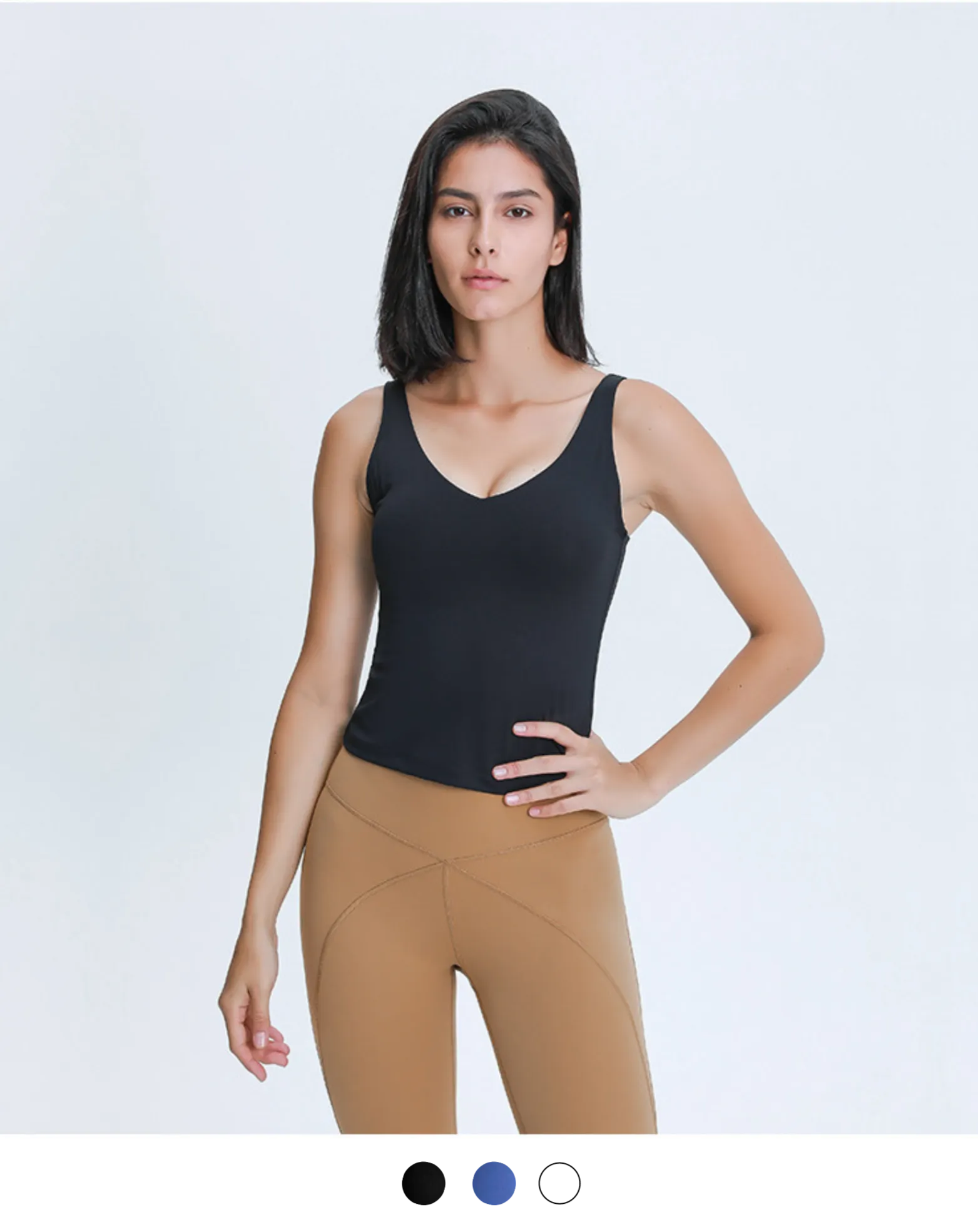 Phoebe V Neck Tank Bra Top (S-L)
