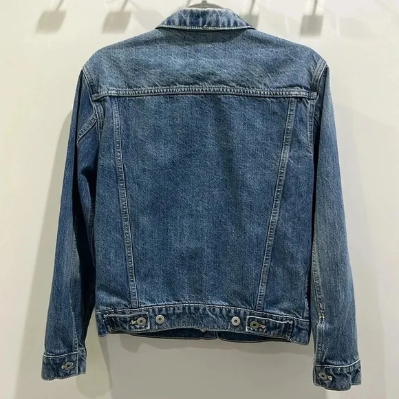 Pilcro Anthropologie Denim Distressed Medium Wash Jean Jacket Sz S