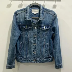Pilcro Anthropologie Denim Distressed Medium Wash Jean Jacket Sz S