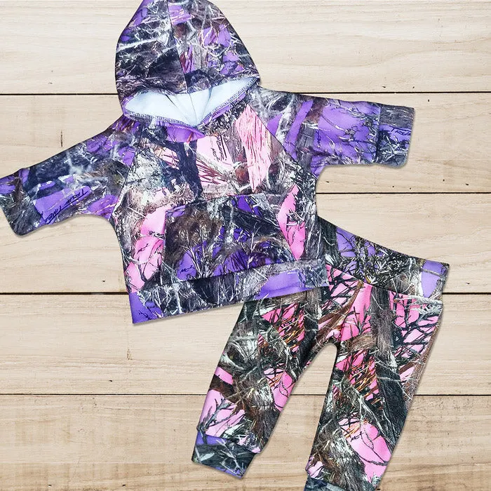 Pink & Purple Camo Sweat Set
