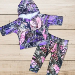 Pink & Purple Camo Sweat Set