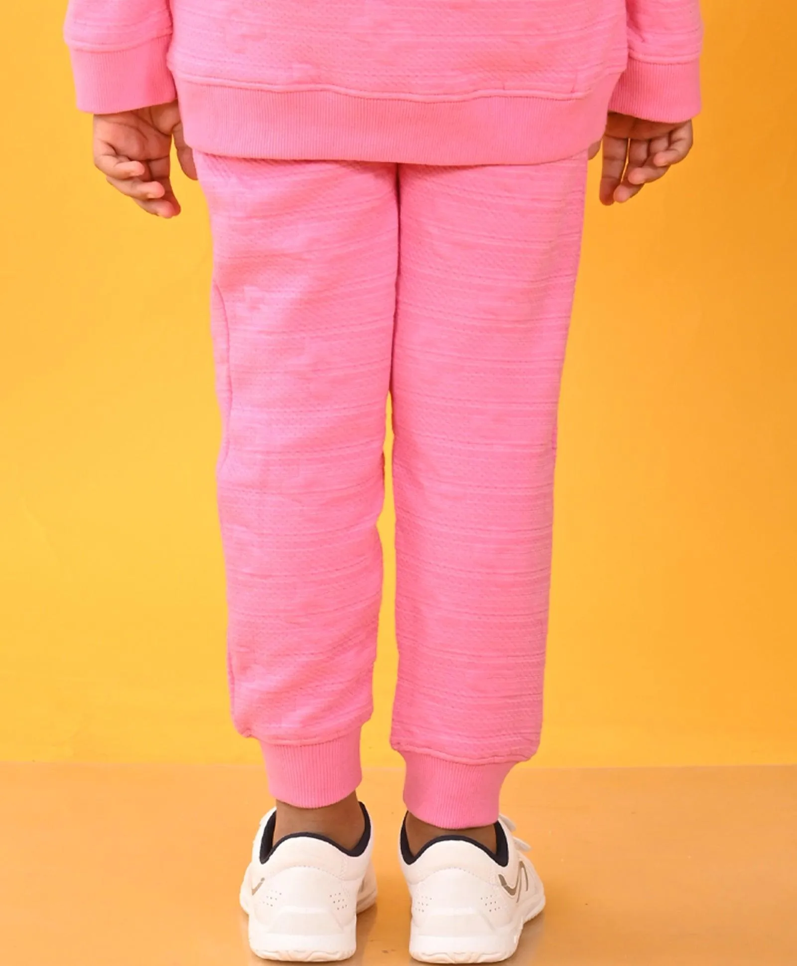 PINK FLOWER QUILTED GIRLS JOGGER - PINK